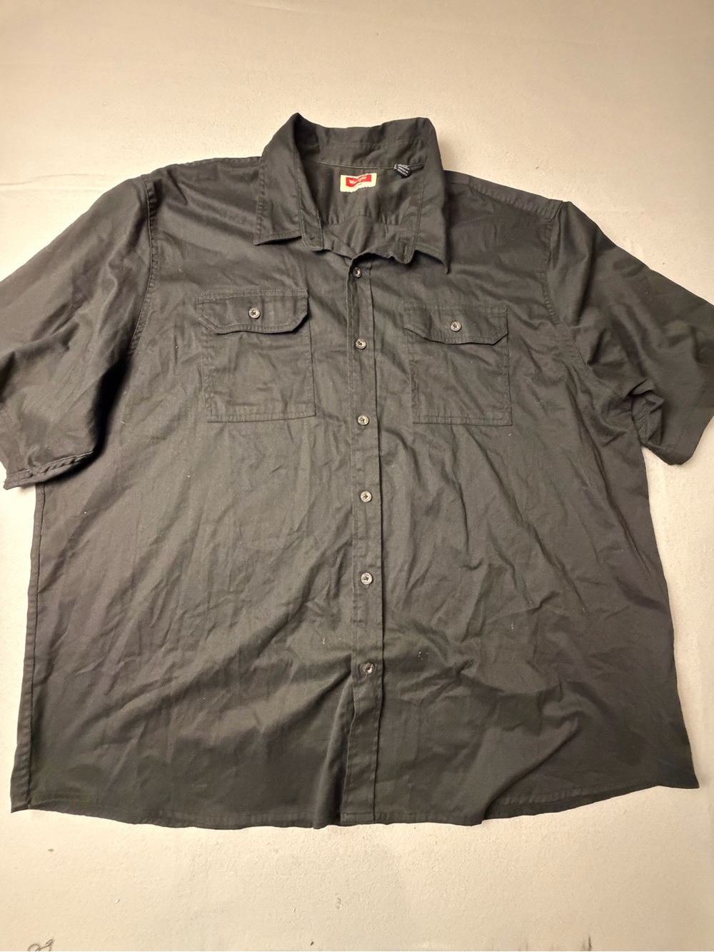 Wrangler Black Short-Sleeve Button-Up Work Shirt Jacket